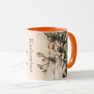 Personlig Arthur Rackham Old Woman in Wood Mugg