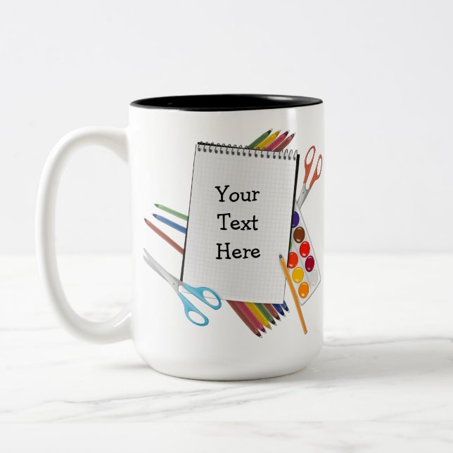 Personlig Artsy Craft Supplies Mugg (Vänster)