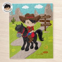 Personlig Asian Cowboy Jigszle Puzzle