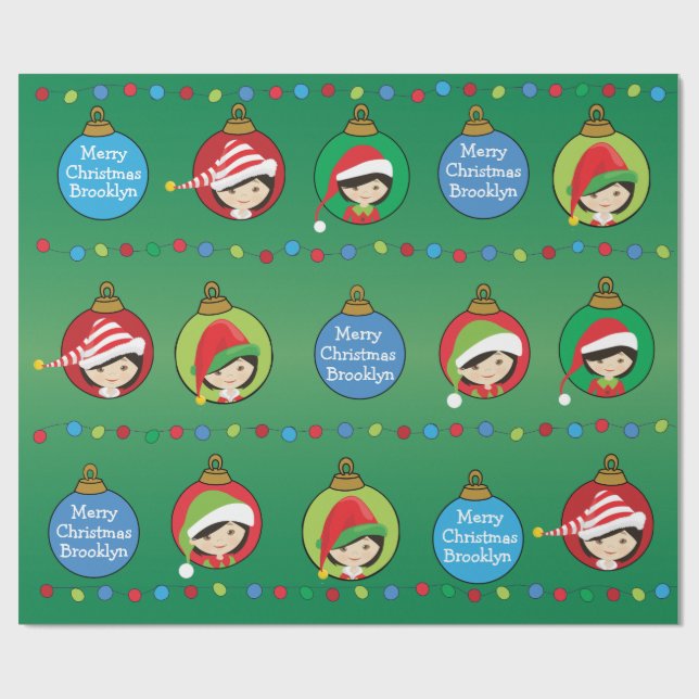 Personlig Asian Girl Elf Presentpapper (Platt)