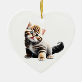Personlig Asian Semi-Långhårig Kitten Julgransprydnad Keramik