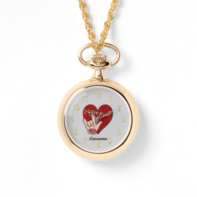 Personlig ASL I Kärlek Du tittar på Armbandsur (Framsida)