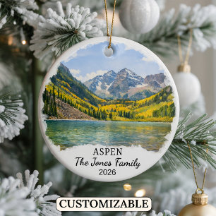 Personlig Aspen-ornament, Anpassad Colorado-staten Julgransprydnad Keramik
