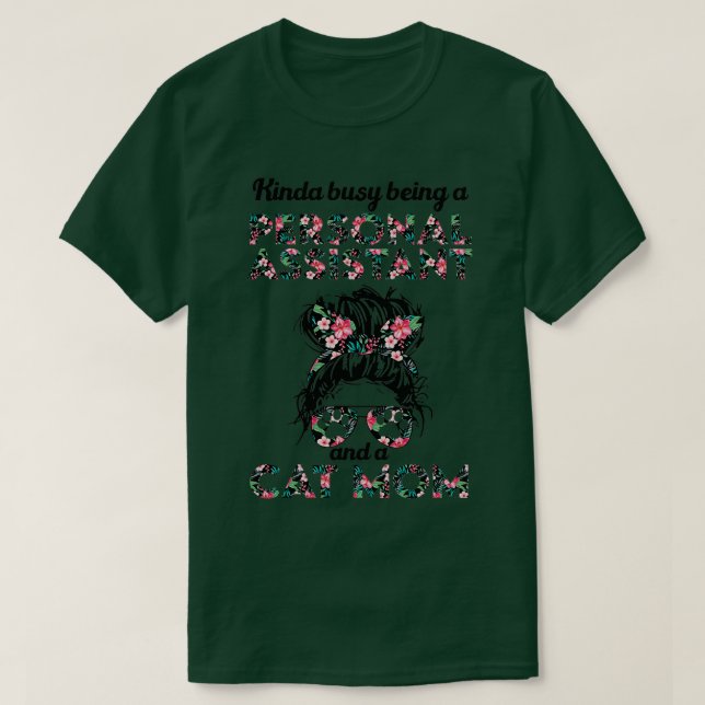 Personlig assistent och kattassistent i mamma t shirt (Design framsida)