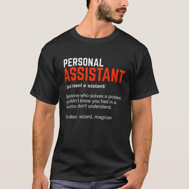 Personlig assistentdefinitionsgåva t shirt (Framsida)