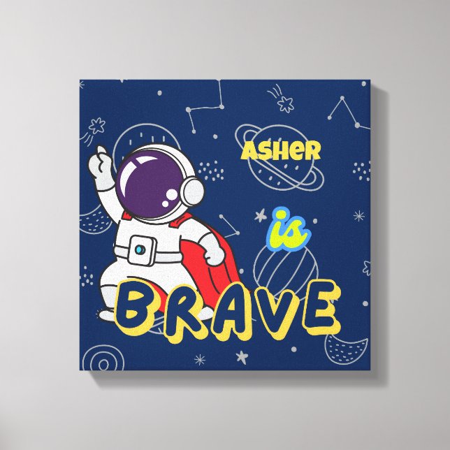Personlig Astronaut-affirmationsdekor | Modig Canvastryck (Framsida)