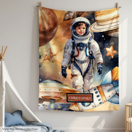 Personlig Astronaut Blanket for Space Loving Fleecefilt