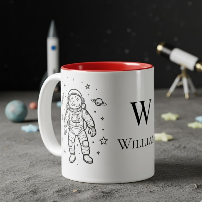 Personlig Astronaut för Barn Två-Tonad Mugg (Skapare uppladdad)