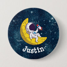 Personlig astronaut på månen med raket
