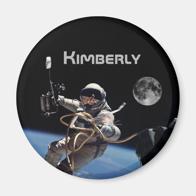 Personlig astronaut Space Walk Magnet (Framsidan)