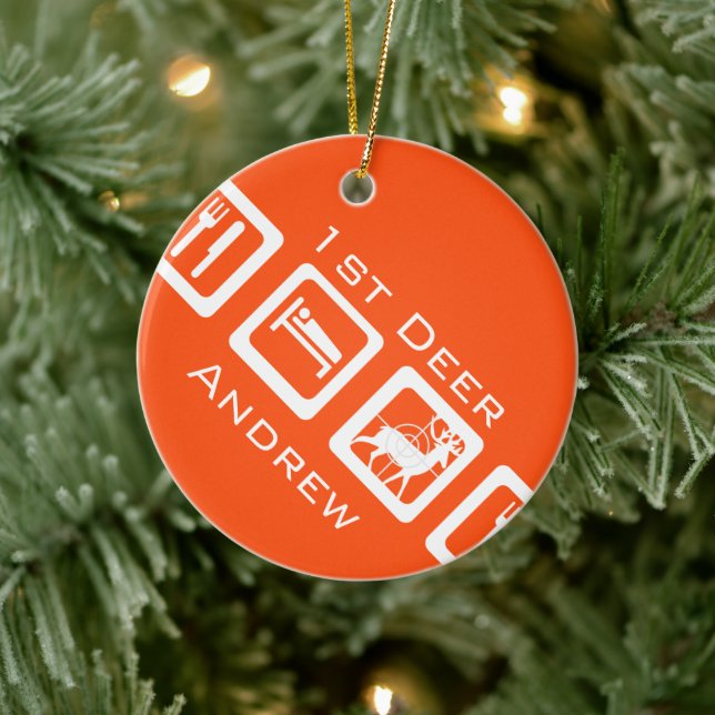 Personlig Ät vilopunt 1:a Hjorten Keepsak Julgransprydnad Keramik (Träd)