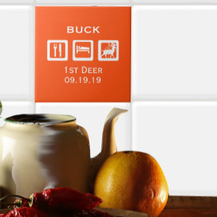 Personlig Ät vilopunt 1:a Hjorten Keepsak Kakelplatta