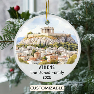 Personlig Aten Ornament, Grekland Julgransprydnad Keramik