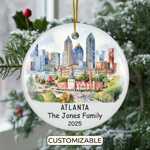 Personlig Atlanta Ornament, Georgien Julgransprydnad Keramik
