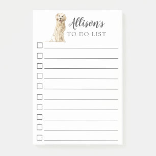 Personlig att göra i Golden Retriever Post-it Block