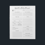 Personlig att göra-lista för daglig planering anteckningsblock<br><div class="desc">Anpassa enkelt det här moderna minsta anteckningsblocket för daglig planering med ditt eget namn och dina egna titlar. Det är perfekten verktyg som ska vara organiserad för alla hemmakontor, mamma eller till och med en brud. Behålla av uppgifter, framtida händelser, dagliga mål, måltider, vatten-intag osv. Den här planeraren täcker alla...</div>