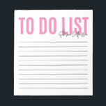 Personlig att göra lista | ROSA Anteckningsblock<br><div class="desc">Det här att göra lista är ett litet anteckningsblock för att hjälpa behållan du organiserade dag in och dag ut. Anpassa genom att lägga till ditt namn i en skripttypografi och ändra färg genom att anpassa ytterligare eller handla mer färger i vår butik!</div>