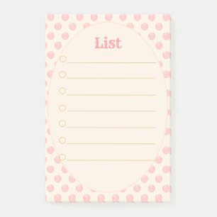 Personlig Att Göra-Lista & Rosa Prickar Linjerad Post-it Block