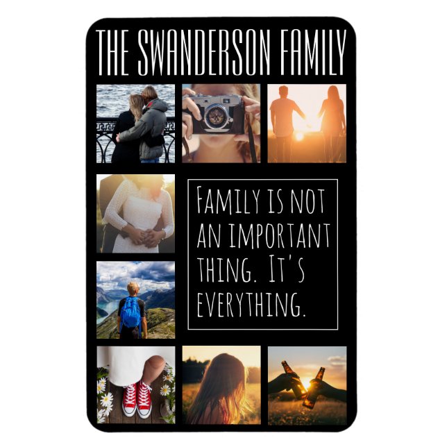 Personlig åtta Ram Collage Black Magnet (Vertikal)