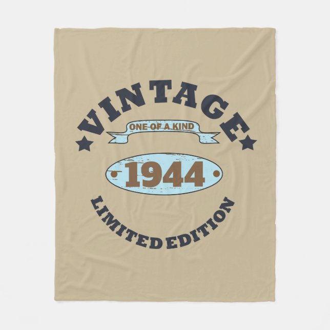 Personlig åttio vintagar 80:e födelsedagsfesten fleecefilt (Framsidan)
