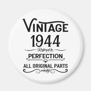 Personlig åttio vintagar 80:e födelsedagsfesten magnet