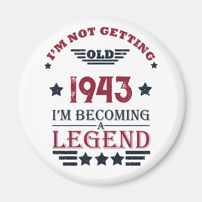 Personlig åttio vintagar 80:e födelsedagsfesten magnet (Framsidan)