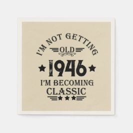 Personlig åttio vintagar 80:e födelsedagsfesten pappersservett