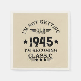Personlig åttio vintagar 80:e födelsedagsfesten pappersservett