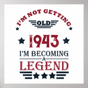 Personlig åttio vintagar 80:e födelsedagsfesten poster