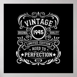 Personlig åttio vintagar 80:e födelsedagsfesten poster