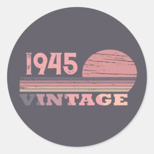 Personlig åttio vintagar 80:e födelsedagsfesten runt klistermärke