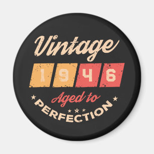 Personlig åttio vintage 80-års födelsedagsfest magnet