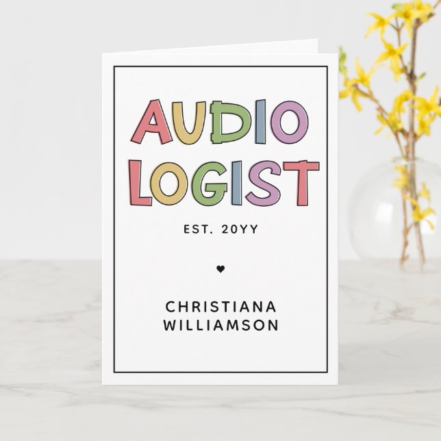 Personlig Audiolog Audiology Studenten Gift Kort (Gul blomma)