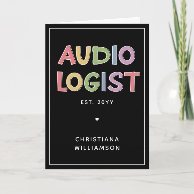 Personlig Audiolog Audiology Studenten Gift Kort (Framsida)