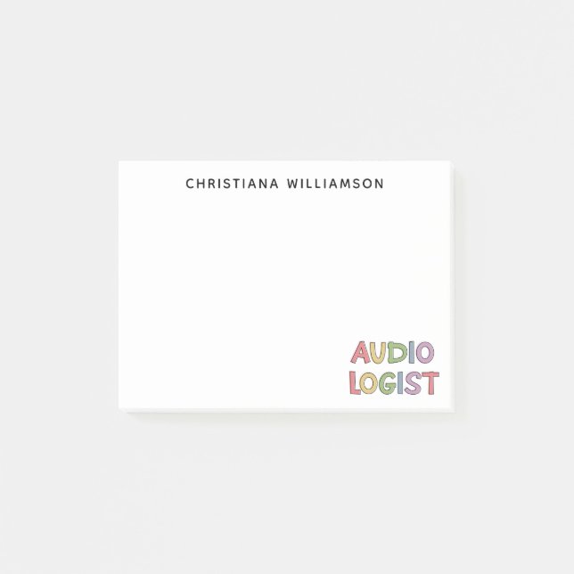 Personlig Audiolog Audiology Studenten Gift Post-it Block (Framsida)