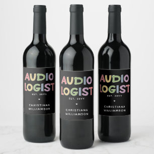 Personlig Audiolog Audiology Studenten Gift Vinflaska Etikett