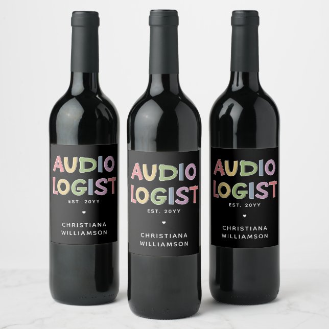 Personlig Audiolog Audiology Studenten Gift Vinflaska Etikett (Flaskor)