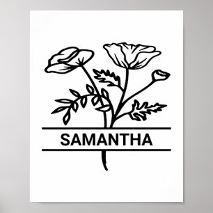 Personlig August Birth Month Flower Blommigt Art Poster