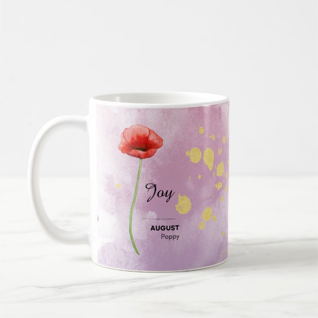 Personlig August Flower Mugg (Vänster)