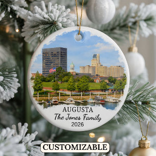 Personlig Augusta-ornament, Anpassad Georgia Julgransprydnad Keramik