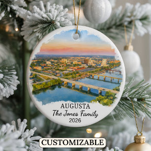 Personlig Augusta-ornament, Anpassad Georgia Julgransprydnad Keramik