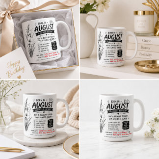 Personlig Augusti Gladiolus Födelsedagsmugg Kaffemugg