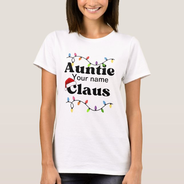 Personlig auntie Claus tshirt T Shirt (Framsida)