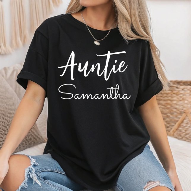 Personlig Auntie Namn julgåva till Moster T Shirt (Skapare uppladdad)