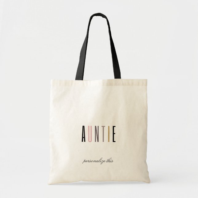 Personlig Auntie Tote Bag Tygkasse (Framsidan)