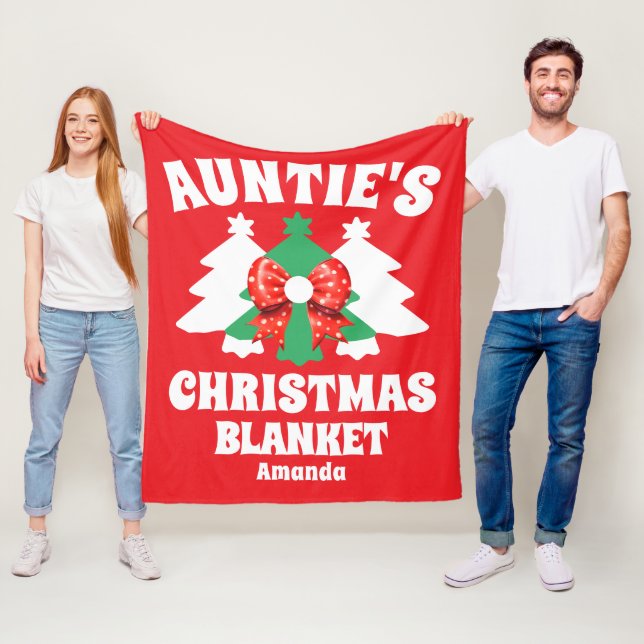 Personlig Auntie's jul Blanket Fleecefilt (På plats)