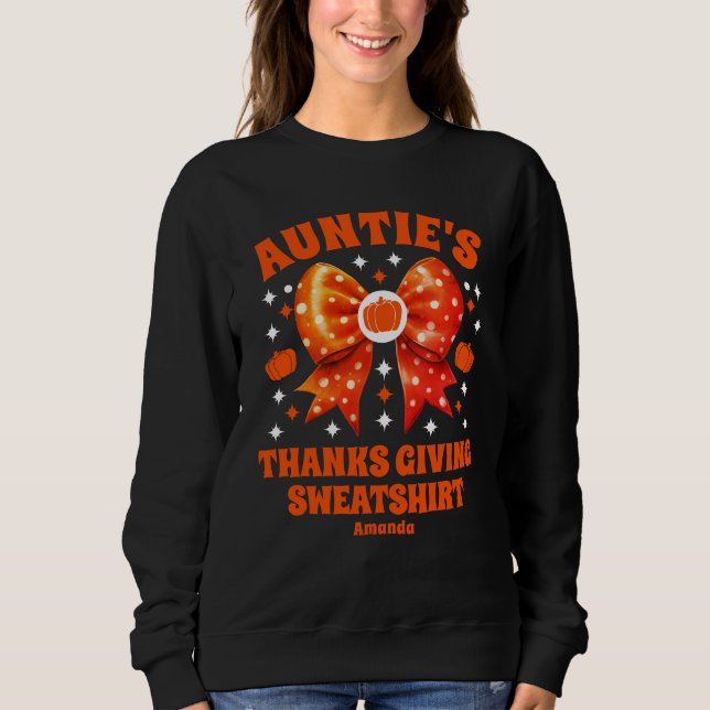 Personlig Auntie's Thanksgiving T Shirt (Framsida)