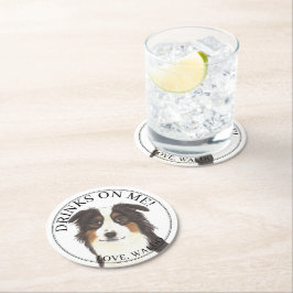 Personlig Aussie Australian shepherd Bröllop Underlägg Papper Rund