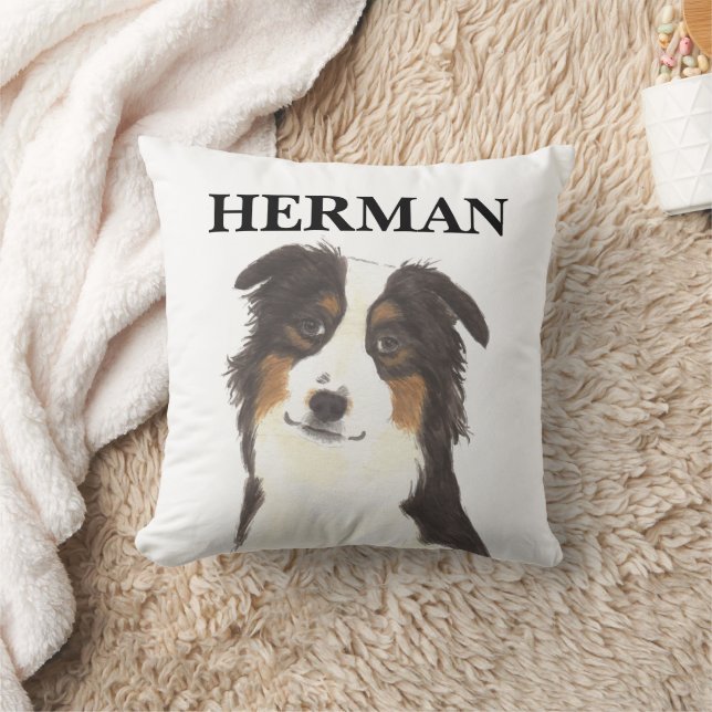 Personlig Aussie Australian shepherd Reversible Kudde (Filt)
