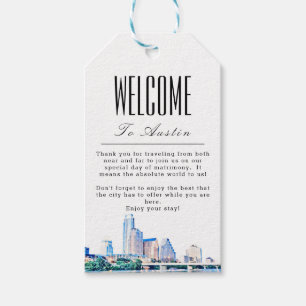 Personlig Austin Texas Välkommen Gift Märkre Presentetikett